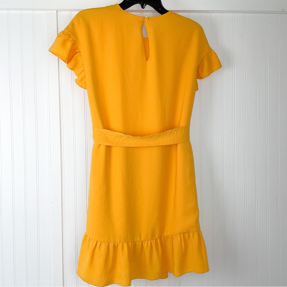 WILFRED ARITIZIA Ninette Dress Wrap Yellow Size XXS Ruffle - Picture 8 of 8